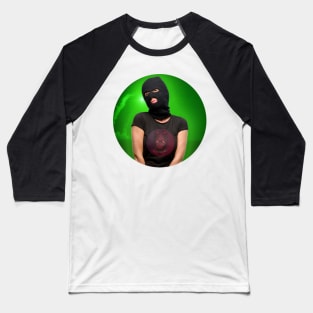 Balaclava Woman Baseball T-Shirt